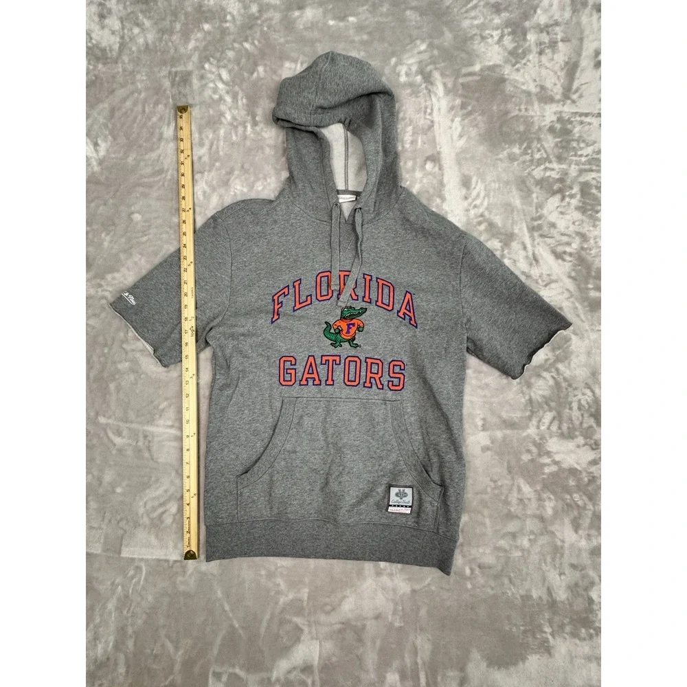 Mitchell Ness FL Gators Throwback Vault Pullover Hoodie SS Sweatshirt Gray Men's